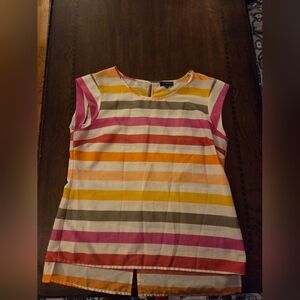 large sheer striped top The Limited, short sleeve